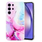 For Samsung Galaxy S24 Ultra 5G IMD Marble Pattern TPU Phone Case(Pink Blue) - 1