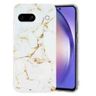 For Google Pixel 8A IMD Marble Pattern TPU Phone Case(White) - 1