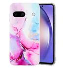 For Google Pixel 8A IMD Marble Pattern TPU Phone Case(Pink Blue) - 1