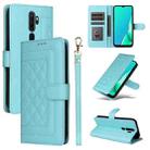 For OPPO A9 / A5 2020 Diamond Lattice Leather Flip Phone Case(Mint Green) - 1