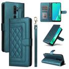 For OPPO A9 / A5 2020 Diamond Lattice Leather Flip Phone Case(Green) - 1