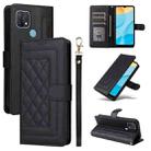 For OPPO A15 / A15s Diamond Lattice Leather Flip Phone Case(Black) - 1