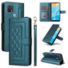 For OPPO A15 / A15s Diamond Lattice Leather Flip Phone Case(Green) - 1