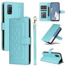 For OPPO A52 / A72 / A92 Diamond Lattice Leather Flip Phone Case(Mint Green) - 1