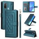 For OPPO A53 / A53s Diamond Lattice Leather Flip Phone Case(Green) - 1