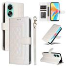 For OPPO A78 4G Diamond Lattice Leather Flip Phone Case(White) - 1