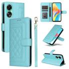 For OPPO A78 4G Diamond Lattice Leather Flip Phone Case(Mint Green) - 1