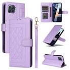 For OPPO A93 4G / F17 Pro Diamond Lattice Leather Flip Phone Case(Light Purple) - 1