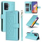 For OPPO A94 / F19 Pro Diamond Lattice Leather Flip Phone Case(Mint Green) - 1