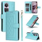 For OPPO Reno10 5G / Reno10 Pro 5G Diamond Lattice Leather Flip Phone Case(Mint Green) - 1