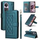 For OPPO Reno10 5G / Reno10 Pro 5G Diamond Lattice Leather Flip Phone Case(Green) - 1