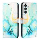 For Samsung Galaxy M15 / F15 5G Global PT003 Marble Pattern Flip Leather Phone Case(Green) - 1