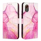 For Samsung Galaxy Xcover7 PT003 Marble Pattern Flip Leather Phone Case(Pink Purple Gold) - 1