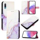 For Samsung Galaxy A02 / M02 PT003 Marble Pattern Flip Leather Phone Case(White Purple) - 1