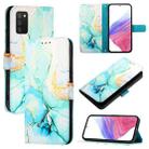 For Samsung Galaxy A02s 164mm PT003 Marble Pattern Flip Leather Phone Case(Green) - 1