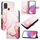 For Samsung Galaxy A21s PT003 Marble Pattern Flip Leather Phone Case(Rose Gold) - 1