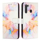 For Samsung Galaxy A21 EU PT003 Marble Pattern Flip Leather Phone Case(Galaxy Marble White) - 2