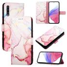 For Samsung Galaxy A70 / A70s PT003 Marble Pattern Flip Leather Phone Case(Rose Gold) - 1