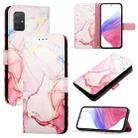 For Samsung Galaxy A71 4G PT003 Marble Pattern Flip Leather Phone Case(Rose Gold) - 1