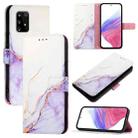 For Samsung Galaxy A91 / M80s / S10 Lite PT003 Marble Pattern Flip Leather Phone Case(White Purple) - 1