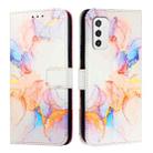 For Samsung Galaxy M52 5G PT003 Marble Pattern Flip Leather Phone Case(Galaxy Marble White) - 2