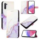 For Samsung Samsung Galaxy Note10 PT003 Marble Pattern Flip Leather Phone Case(White Purple) - 1