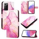 For Samsung Galaxy Note20 PT003 Marble Pattern Flip Leather Phone Case(Pink Purple Gold) - 1