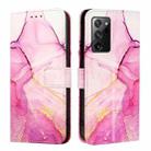 For Samsung Galaxy Note20 PT003 Marble Pattern Flip Leather Phone Case(Pink Purple Gold) - 2