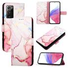 For Samsung Galaxy Note20 PT003 Marble Pattern Flip Leather Phone Case(Rose Gold) - 1