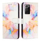 For Samsung Galaxy Note20 PT003 Marble Pattern Flip Leather Phone Case(Galaxy Marble White) - 2