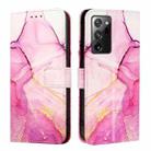 For Samsung Galaxy Note20 Ultra PT003 Marble Pattern Flip Leather Phone Case(Pink Purple Gold) - 2