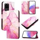 For Samsung Galaxy S20 Ultra PT003 Marble Pattern Flip Leather Phone Case(Pink Purple Gold) - 1