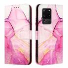 For Samsung Galaxy S20 Ultra PT003 Marble Pattern Flip Leather Phone Case(Pink Purple Gold) - 2