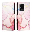 For Samsung Galaxy S20 Ultra PT003 Marble Pattern Flip Leather Phone Case(Rose Gold) - 2