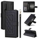 For Sony Xperia 1 II Diamond Lattice Leather Flip Phone Case(Black) - 1