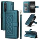 For Sony Xperia 1 II Diamond Lattice Leather Flip Phone Case(Green) - 1