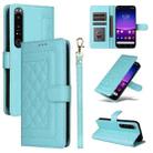 For Sony Xperia 1 IV Diamond Lattice Leather Flip Phone Case(Mint Green) - 1