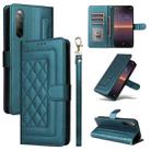 For Sony Xperia 10 II Diamond Lattice Leather Flip Phone Case(Green) - 1