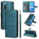 For Sony Xperia 10 III Diamond Lattice Leather Flip Phone Case(Green) - 1