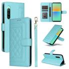 For Sony Xperia 10 IV Diamond Lattice Leather Flip Phone Case(Mint Green) - 1