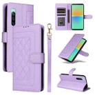 For Sony Xperia 10 IV Diamond Lattice Leather Flip Phone Case(Light Purple) - 1