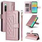 For Sony Xperia 10 IV Diamond Lattice Leather Flip Phone Case(Rose Gold) - 1