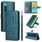 For Sony Xperia 10 IV Diamond Lattice Leather Flip Phone Case(Green) - 1