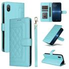 For Sony Xperia Ace III Diamond Lattice Leather Flip Phone Case(Mint Green) - 1