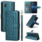 For Sony Xperia Ace III Diamond Lattice Leather Flip Phone Case(Green) - 1