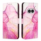 For Nothing Phone 2a PT003 Marble Pattern Flip Leather Phone Case(Pink Purple Gold) - 1