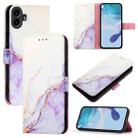 For Nothing CMF Phone 1 PT003 Marble Pattern Flip Leather Phone Case(White Purple) - 1