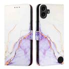 For Nothing CMF Phone 1 PT003 Marble Pattern Flip Leather Phone Case(White Purple) - 3