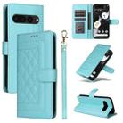 For Google Pixel 7 Pro Diamond Lattice Leather Flip Phone Case(Mint Green) - 1