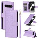 For Google Pixel 7 Pro Diamond Lattice Leather Flip Phone Case(Light Purple) - 1